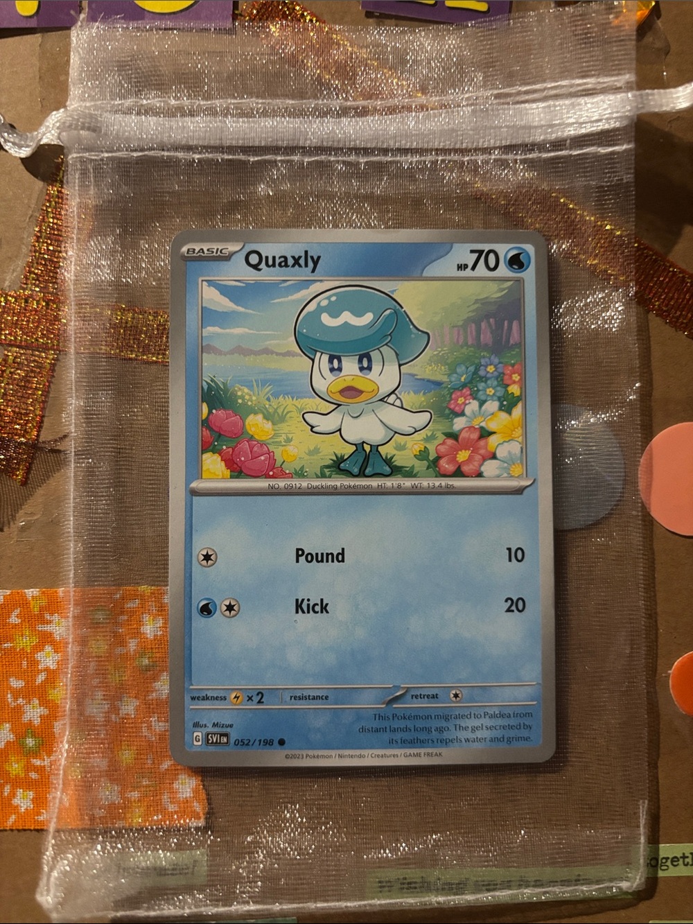 Quaxly Pokémon Card - Blue Water Type